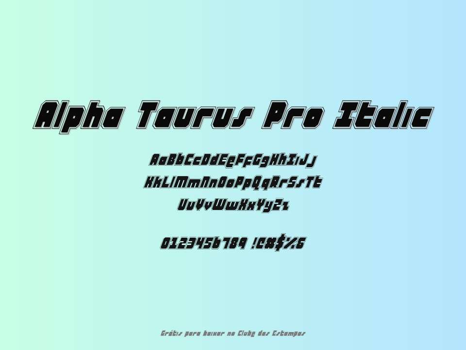 Fonte Alpha Taurus Pro Italic Grátis Para Baixar