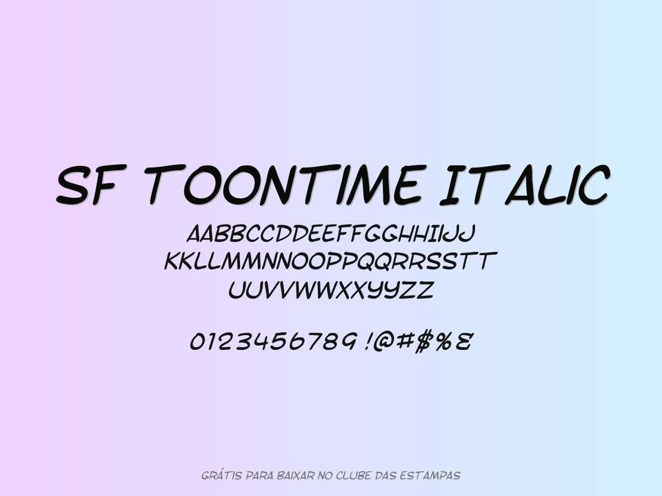 Fonte Sf Toontime Italic Grátis Para Baixar