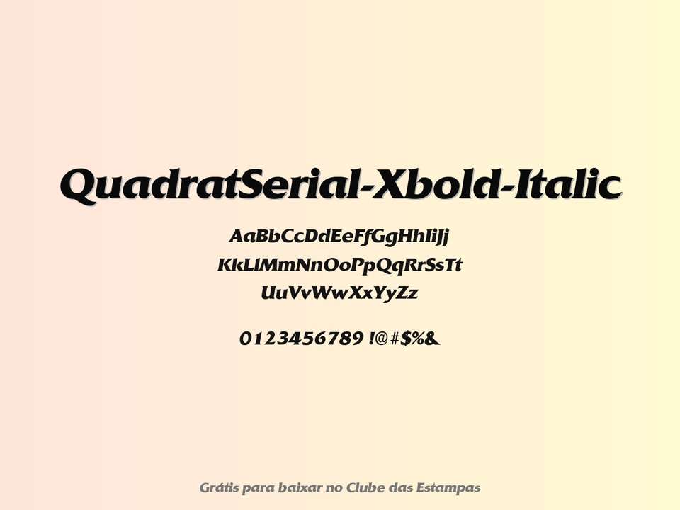 Fonte Quadratserial Xbold Italic Grátis Para Baixar