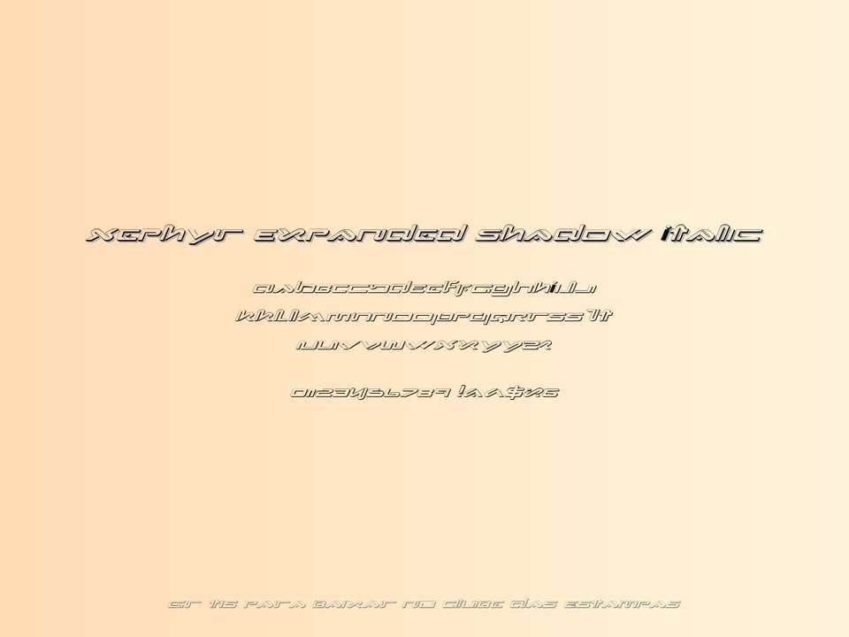 Fonte Xephyr Expanded Shadow Italic Grátis Para Baixar