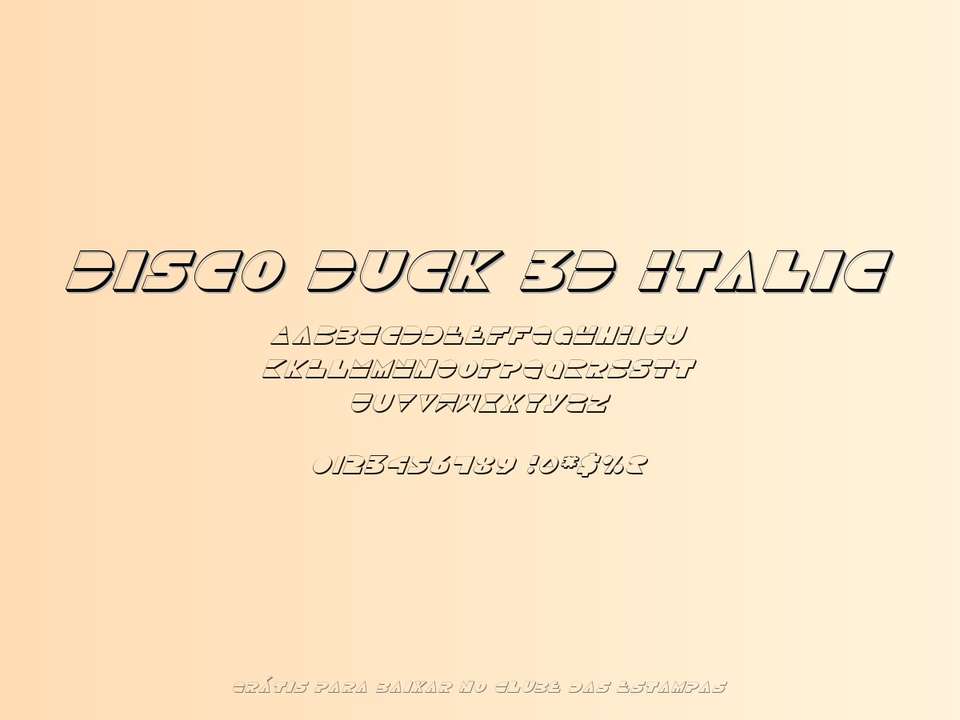 Fonte Disco Duck 3d Italic Grátis Para Baixar