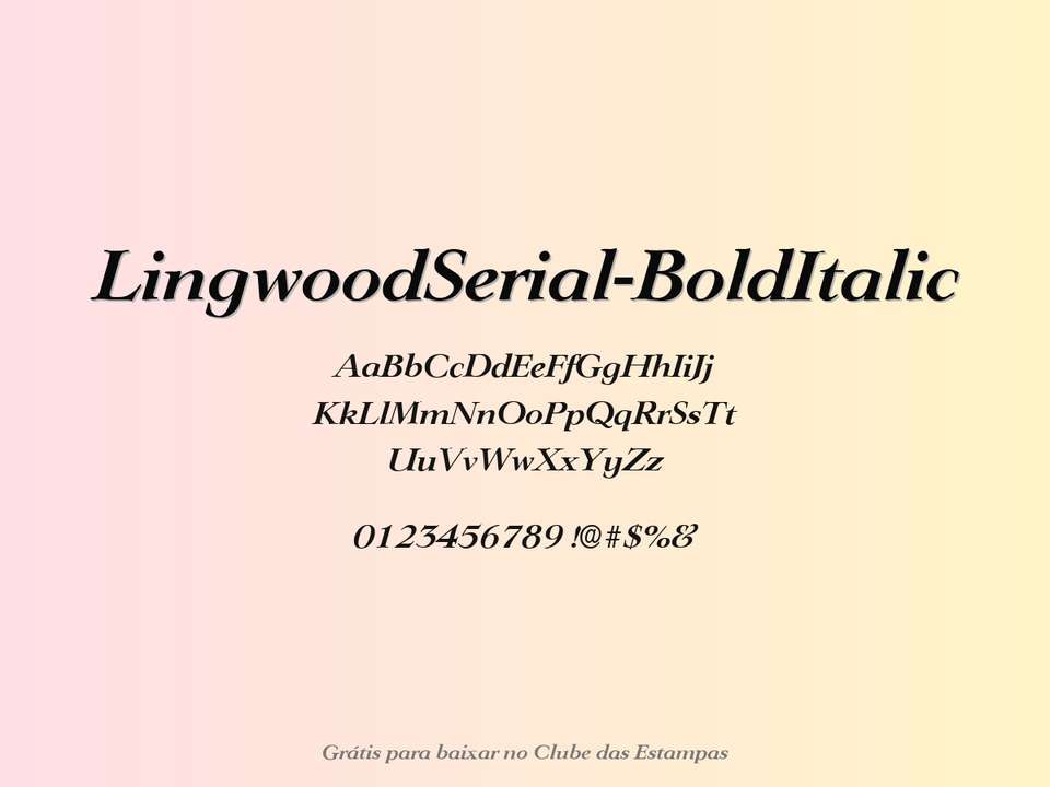 Fonte Lingwoodserial Bolditalic Grátis Para Baixar