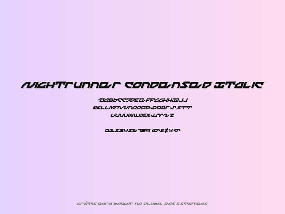 Fonte Nightrunner Condensed Italic Grátis Para Baixar