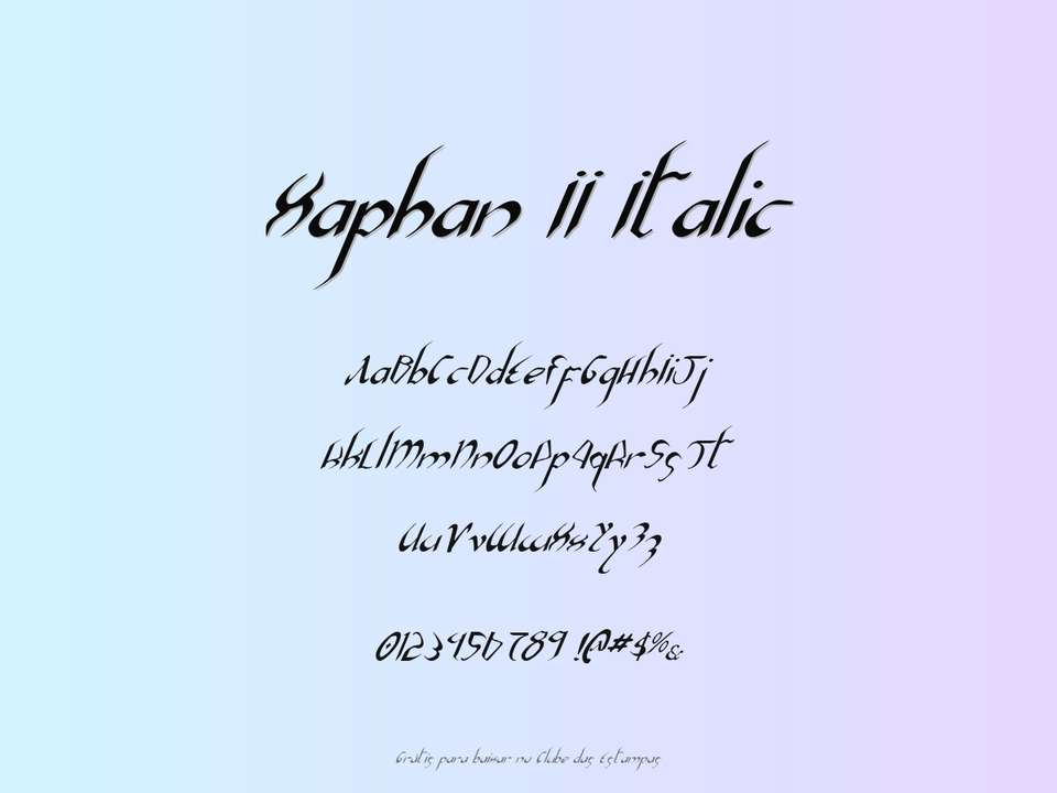 Fonte Xaphan Ii Italic Grátis Para Baixar