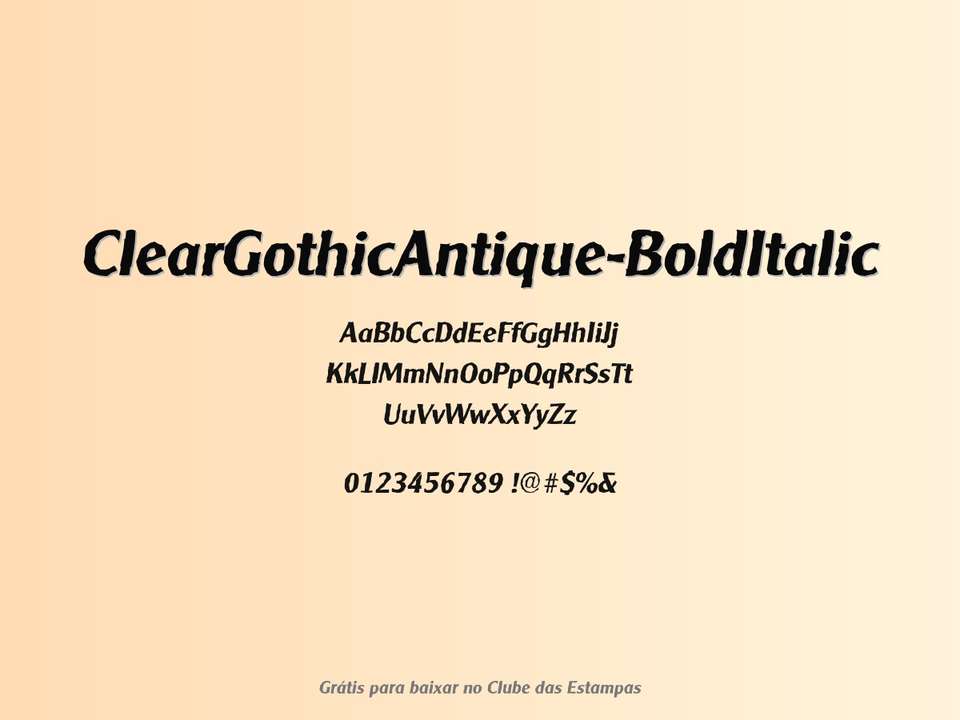 Fonte Cleargothicantique Bolditalic Grátis Para Baixar
