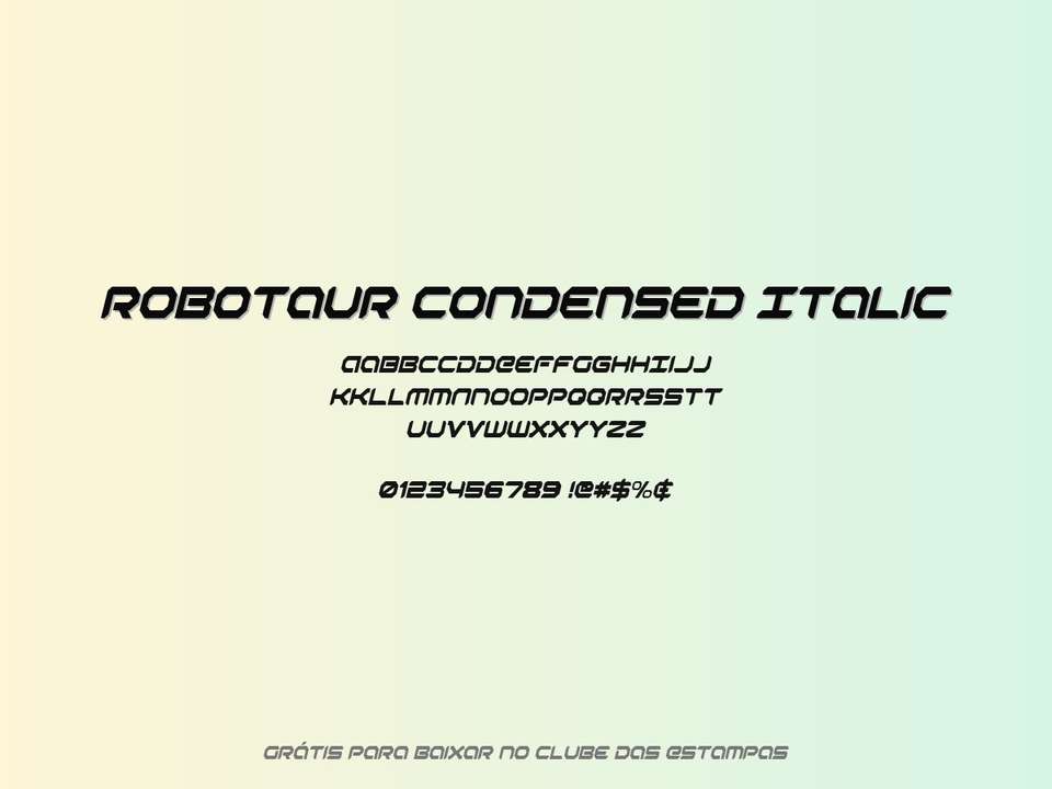 Fonte Robotaur Condensed Italic Grátis Para Baixar
