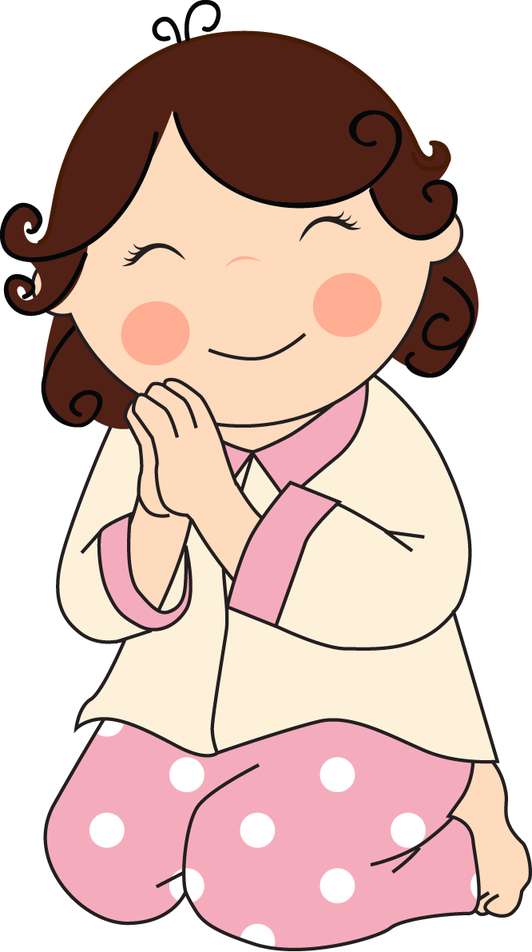 Menina Cartoon Com Mãos Postas Desenho Infantil Png Grátis Para Baixar