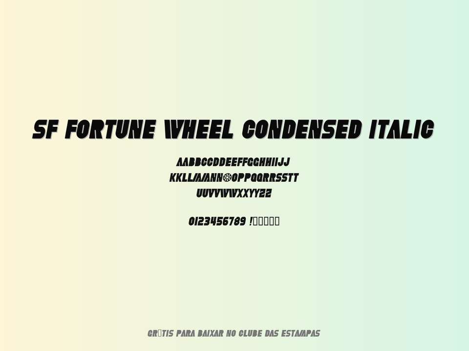 Fonte Sf Fortune Wheel Condensed Italic Grátis Para Baixar