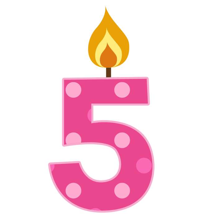 Elemento Numeral Aniversário Vela 5 Cinco Anos Png (6)