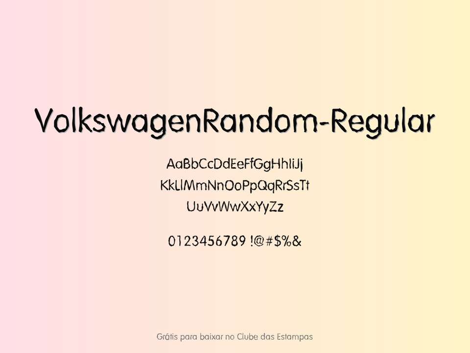 Fonte Volkswagenrandom Regular Grátis Para Baixar