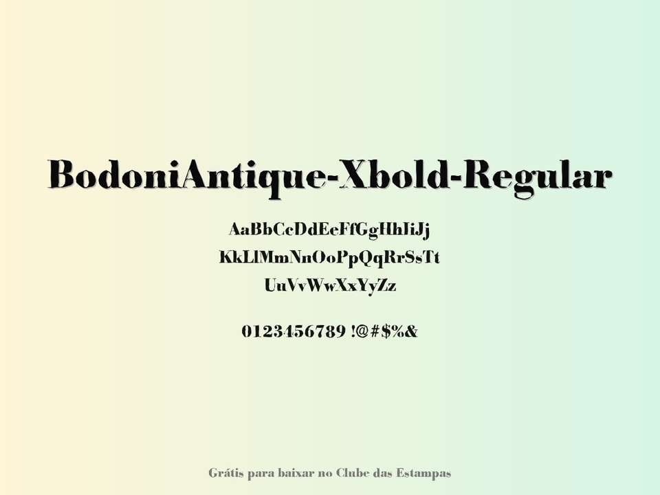 Fonte Bodoniantique Xbold Regular Grátis Para Baixar