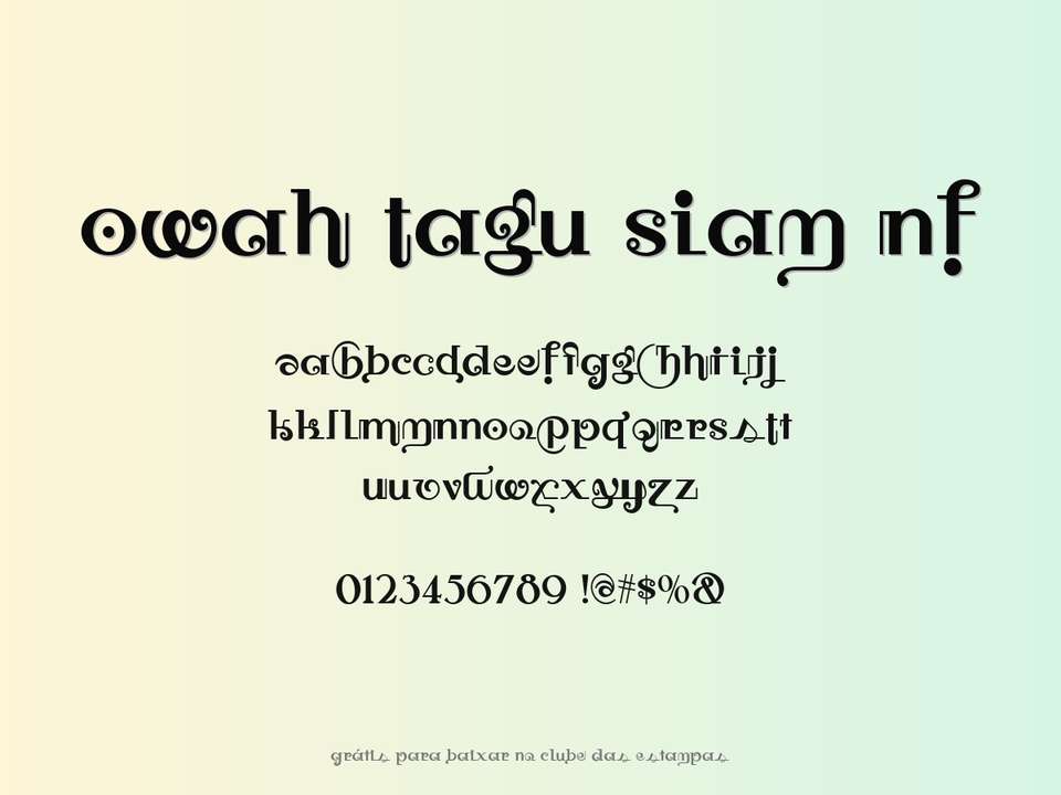 Fonte Owah Tagu Siam Nf Grátis Para Baixar