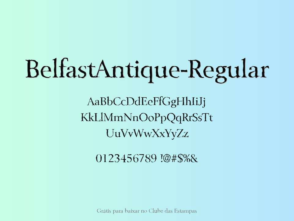 Fonte Belfastantique Regular Grátis Para Baixar