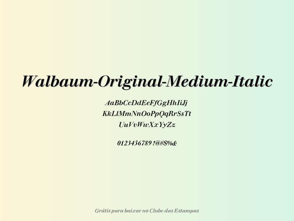 Fonte Walbaum Original Medium Italic Grátis Para Baixar