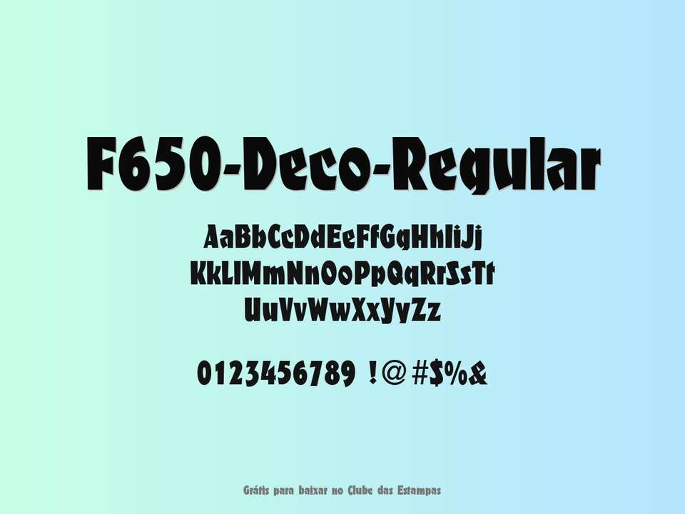 Fonte F650 Deco Regular Grátis Para Baixar