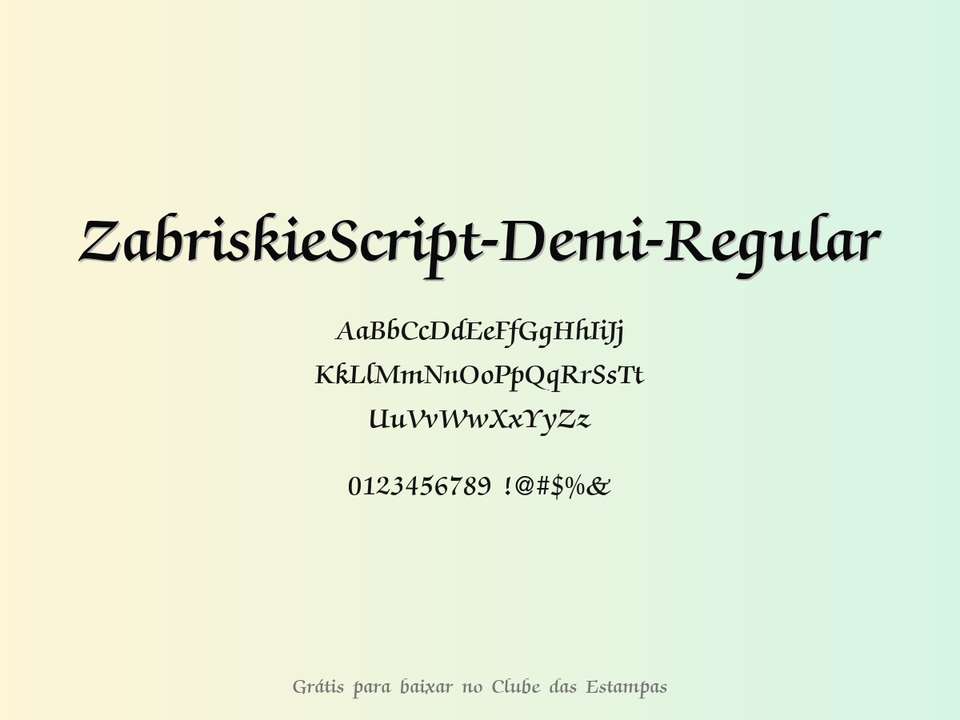 Fonte Zabriskiescript Demi Regular Grátis Para Baixar