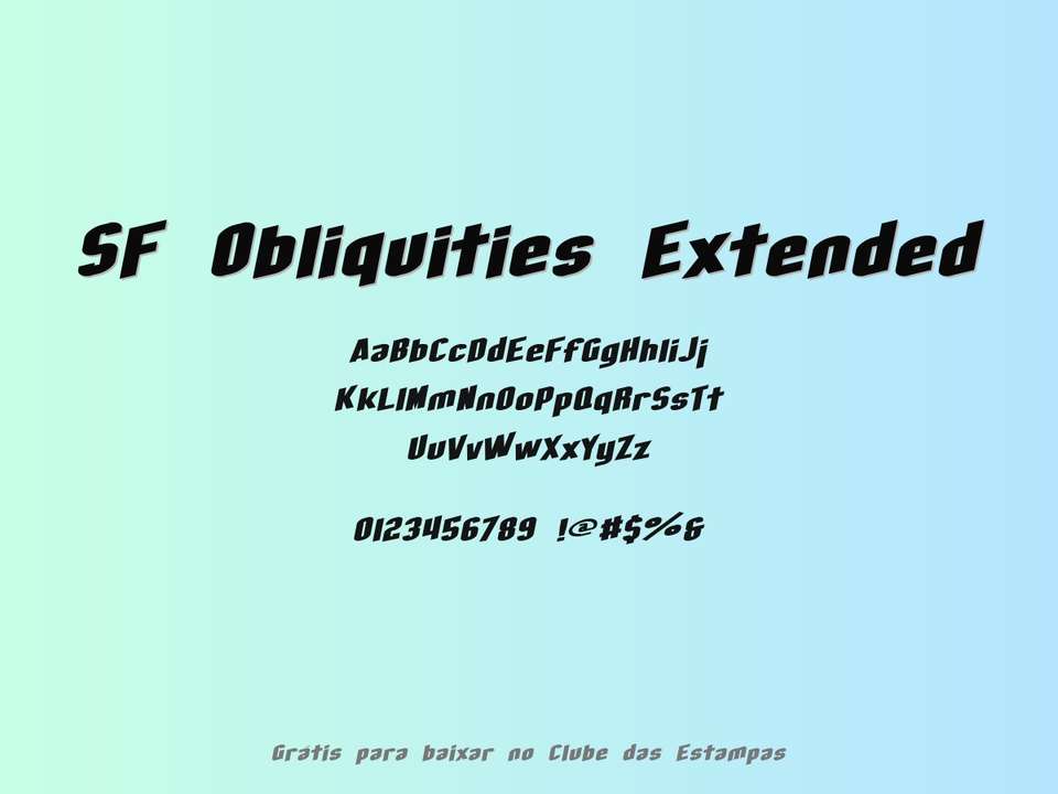 Fonte Sf Obliquities Extended Grátis Para Baixar