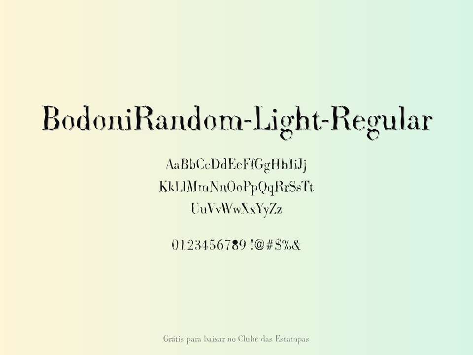 Fonte Bodonirandom Light Regular Grátis Para Baixar