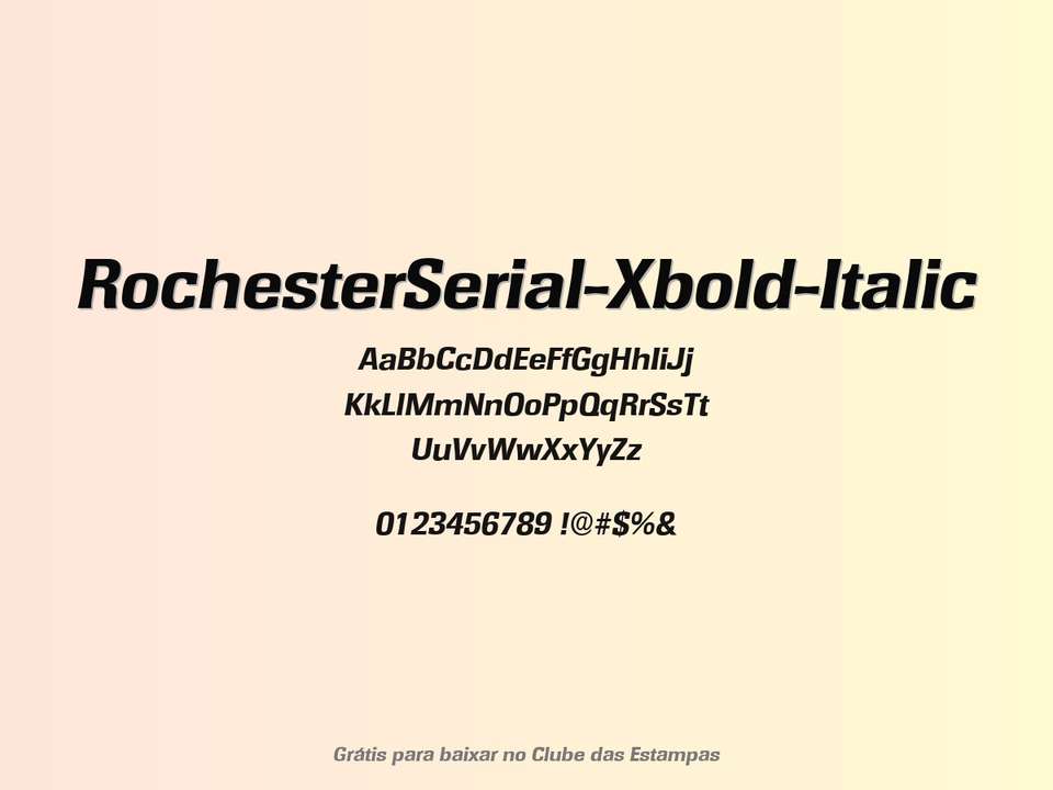 Fonte Rochesterserial Xbold Italic Grátis Para Baixar