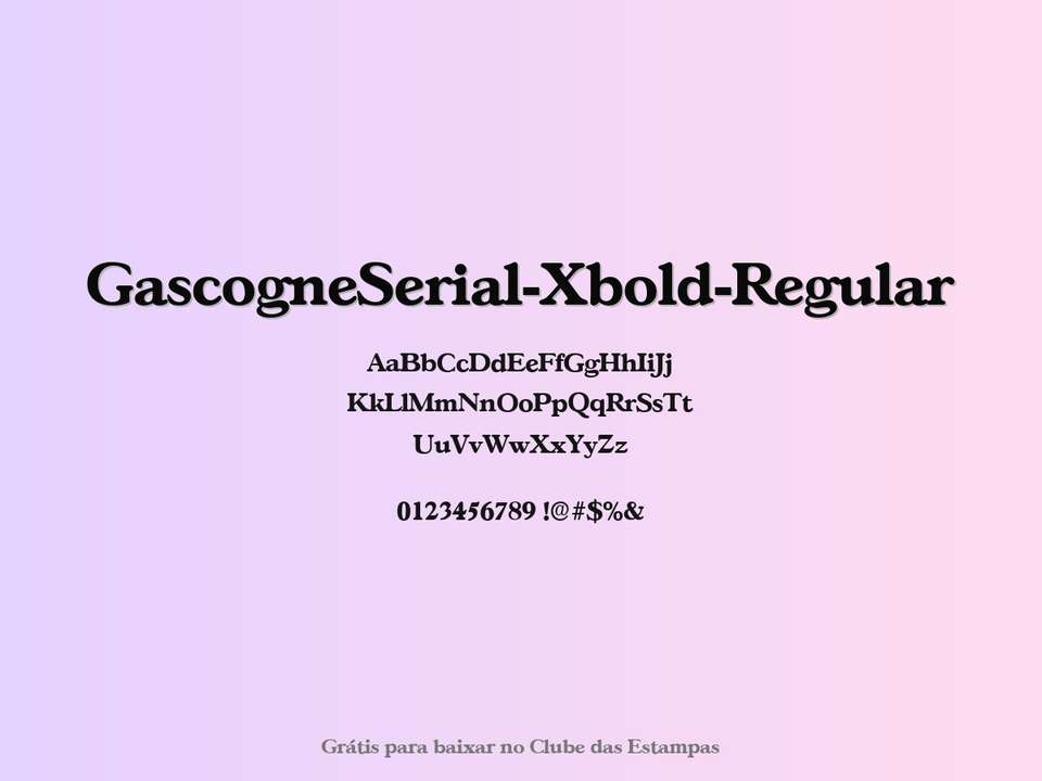 Fonte Gascogneserial Xbold Regular Grátis Para Baixar