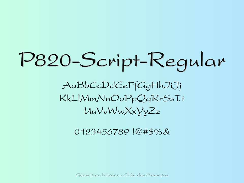 Fonte P820 Script Regular Grátis Para Baixar