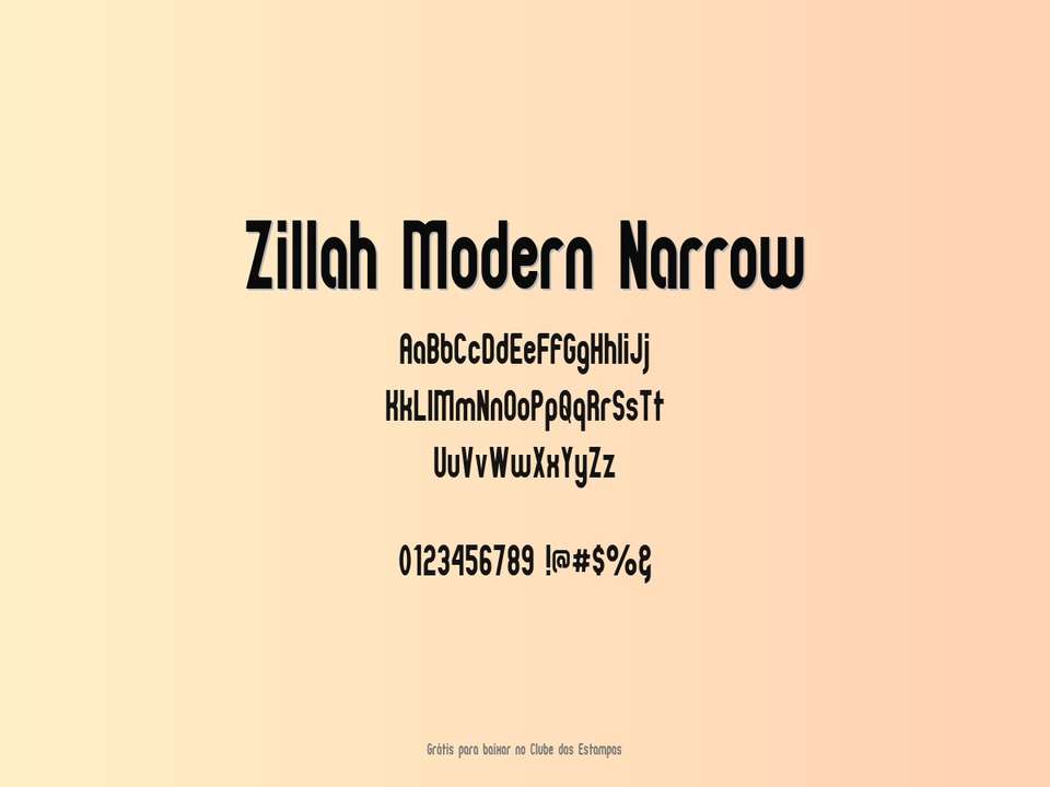 Fonte Zillah Modern Narrow Grátis Para Baixar