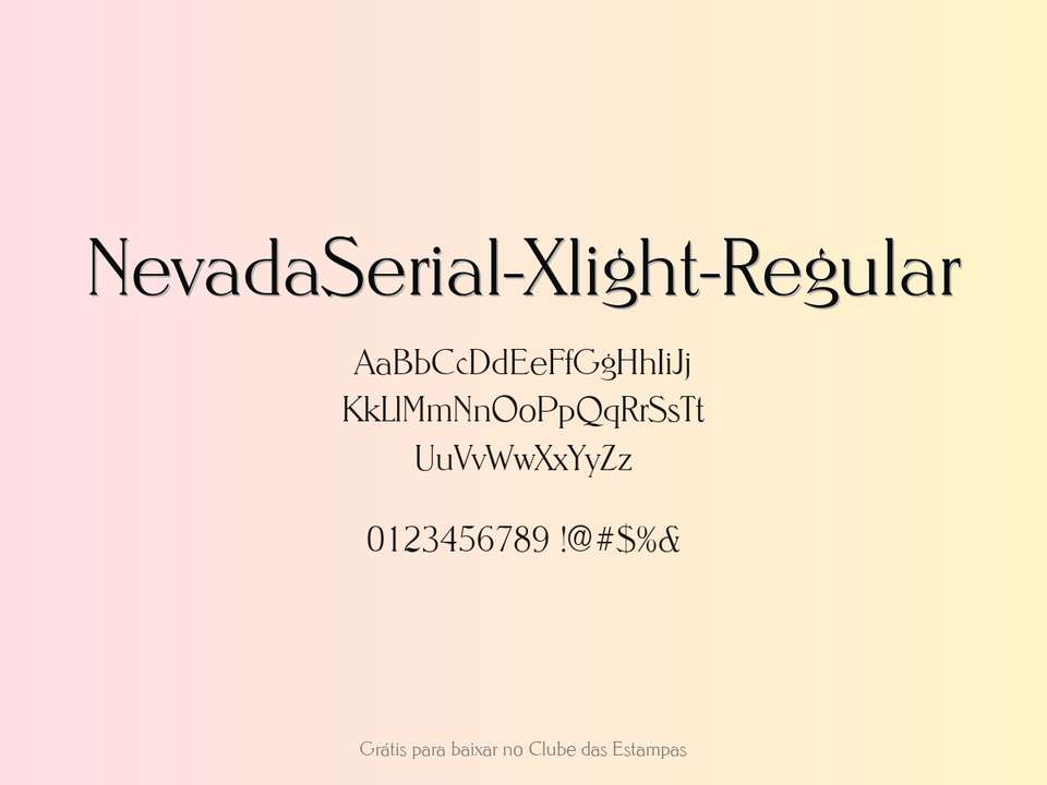 Fonte Nevadaserial Xlight Regular Grátis Para Baixar