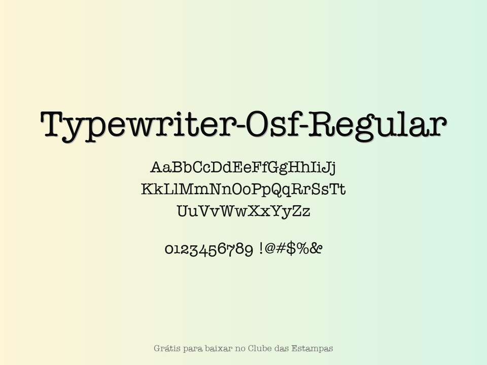 Fonte Typewriter Osf Regular Grátis Para Baixar