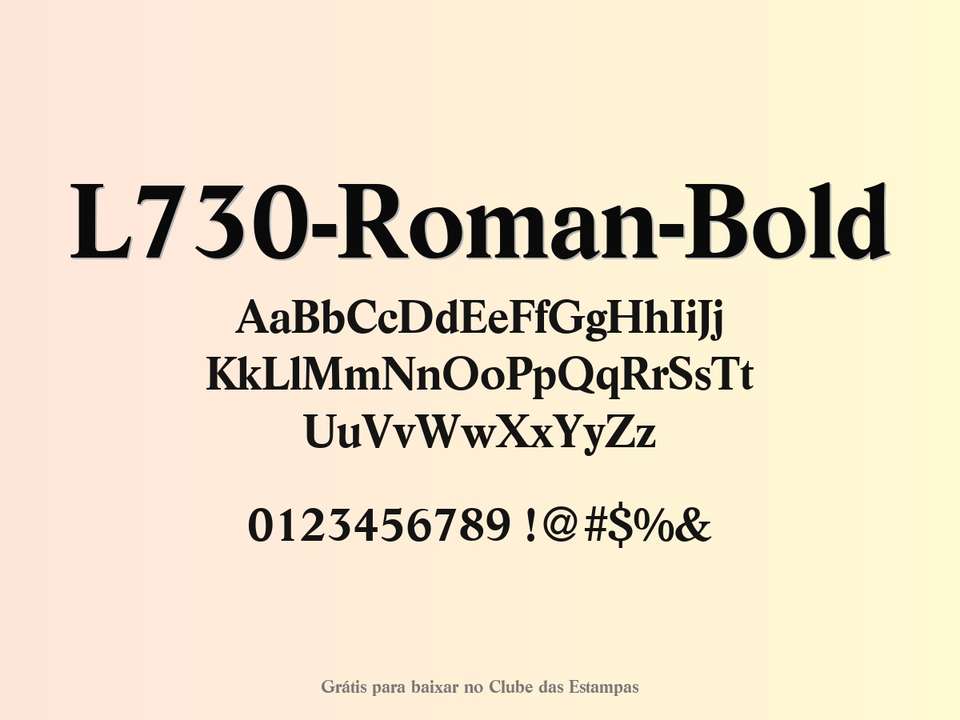 Fonte L730 Roman Bold Grátis Para Baixar
