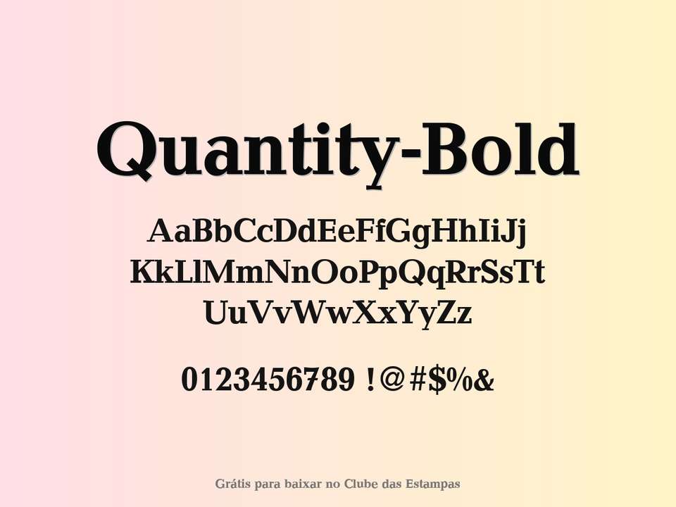 Fonte Quantity Bold Grátis Para Baixar