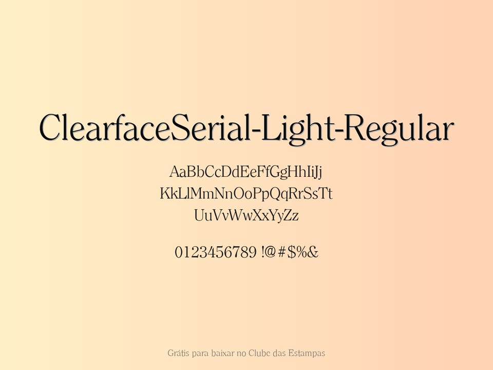 Fonte Clearfaceserial Light Regular Grátis Para Baixar