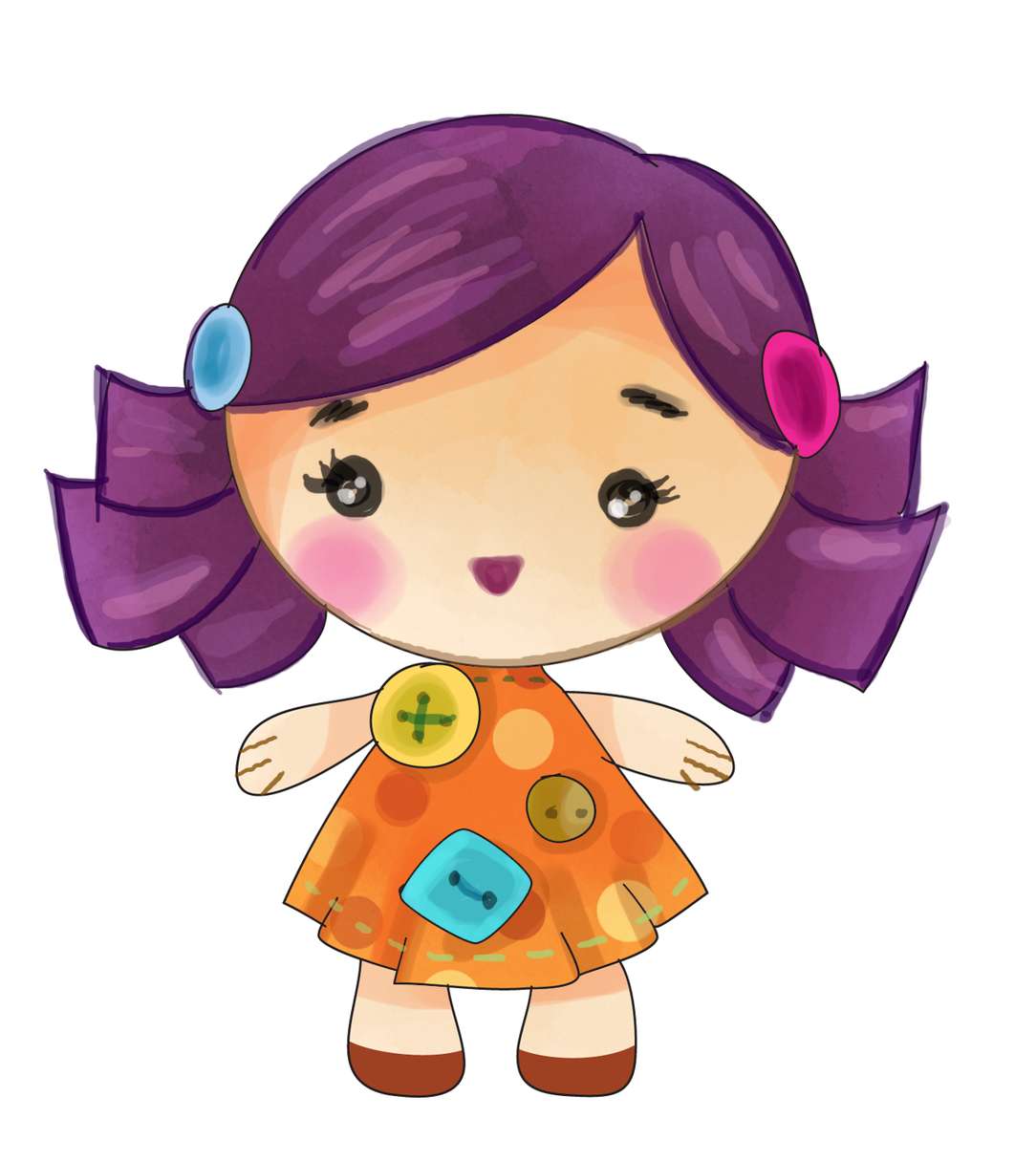 Menina Cartoon Cabelo Roxo Personagem Png Grátis Para Baixar Deluxe-71