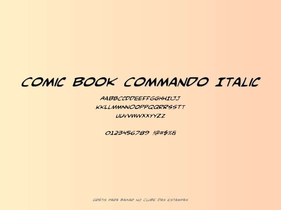 Fonte Comic Book Commando Italic Grátis Para Baixar