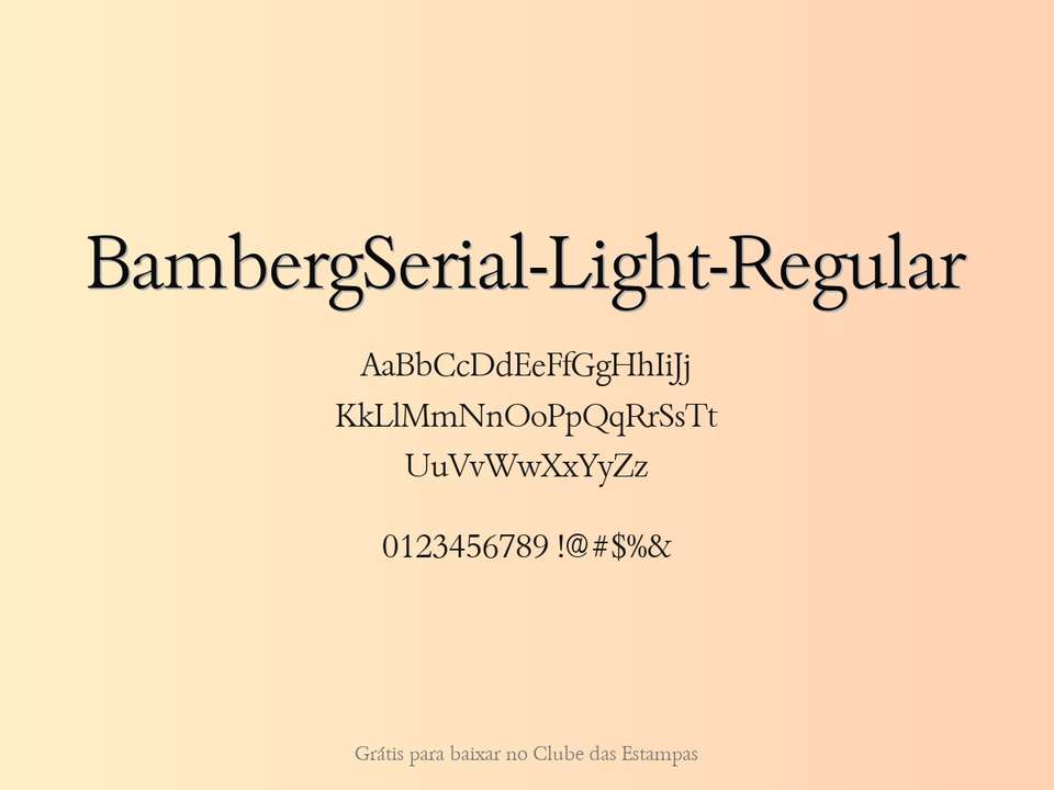 Fonte Bambergserial Light Regular Grátis Para Baixar