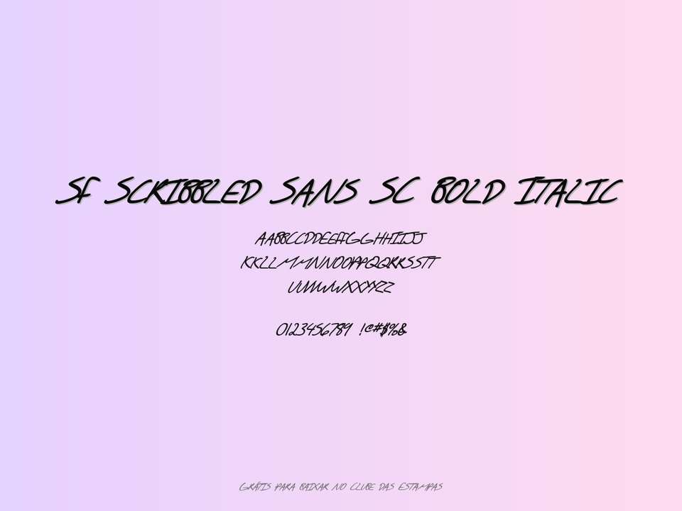 Fonte Sf Scribbled Sans Sc Bold Italic Grátis Para Baixar