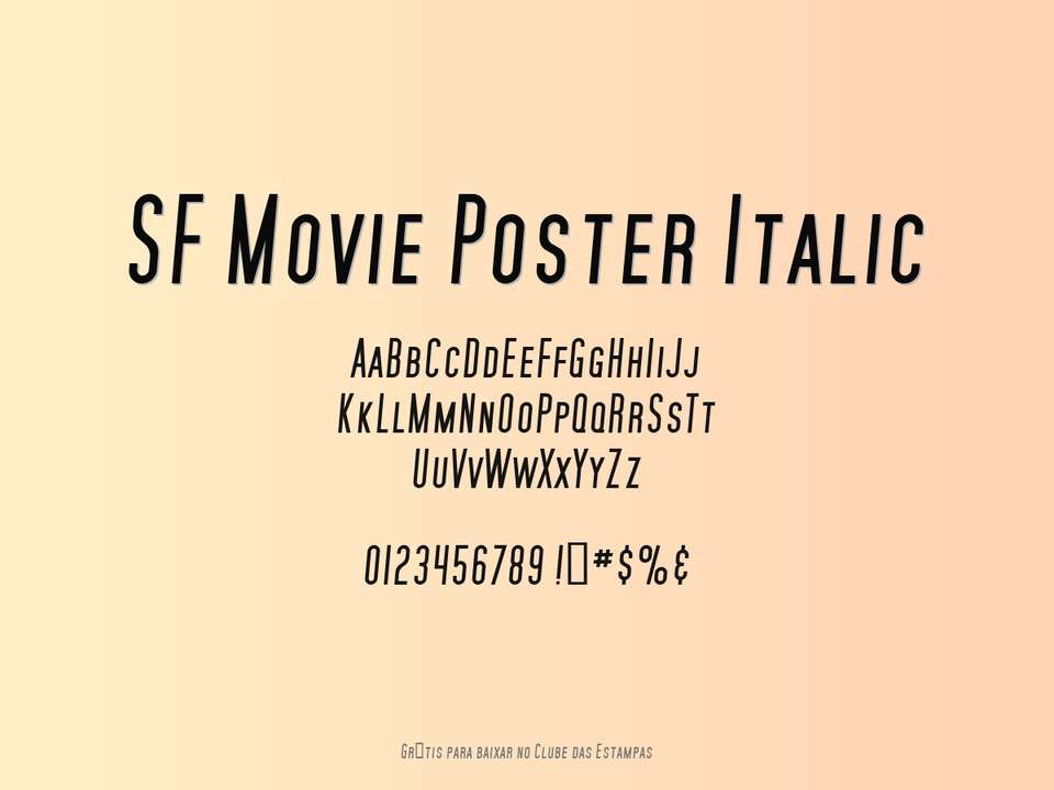 Fonte Sf Movie Poster Italic Grátis Para Baixar