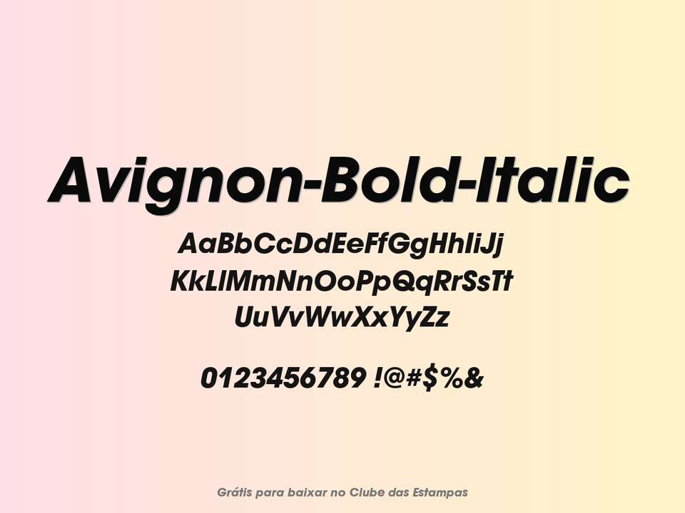 Fonte Avignon Bold Italic Grátis Para Baixar