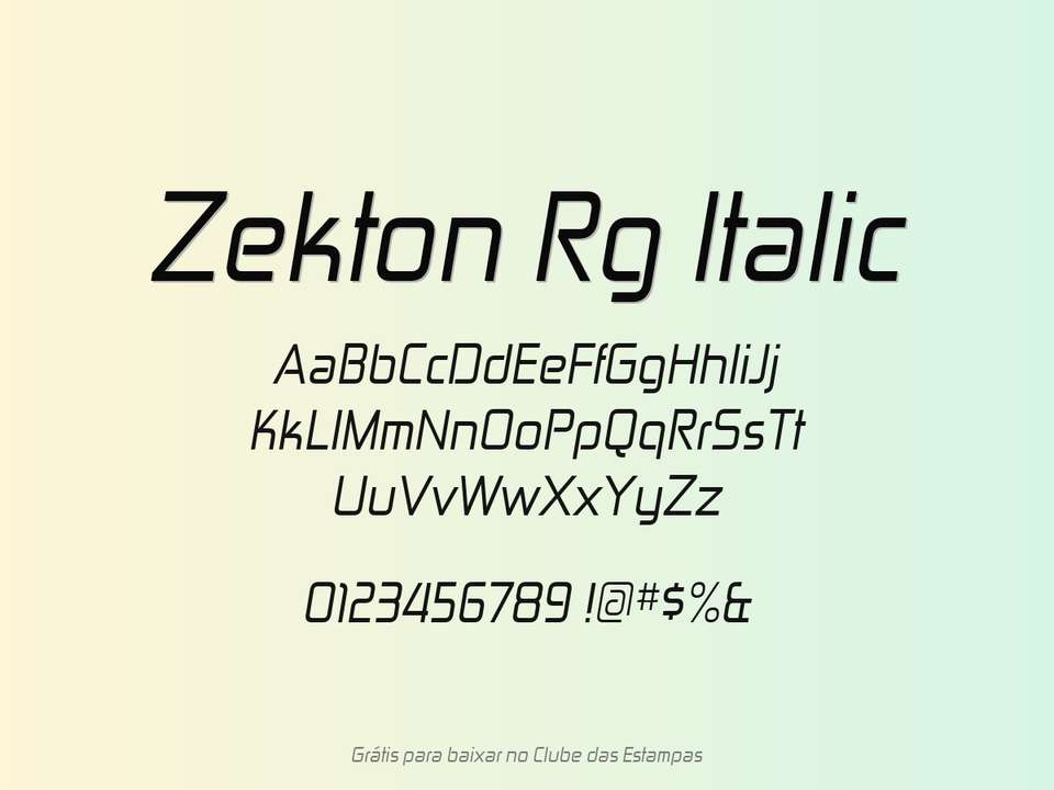 Fonte Zekton Rg Italic Grátis Para Baixar