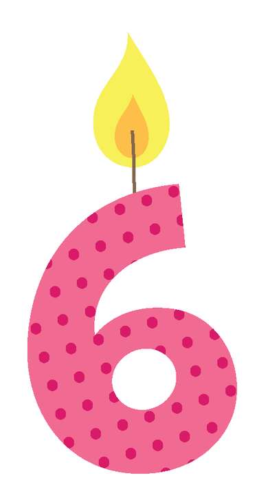 Elemento Numeral Aniversário Vela 6 Seis Anos (3)
