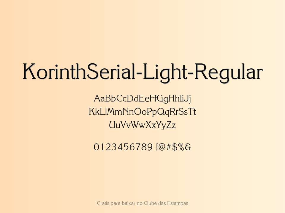 Fonte Korinthserial Light Regular Grátis Para Baixar