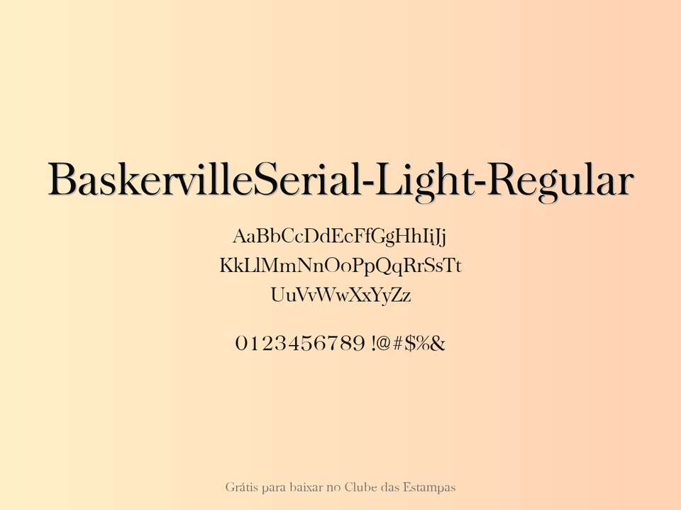 Fonte Baskervilleserial Light Regular Grátis Para Baixar