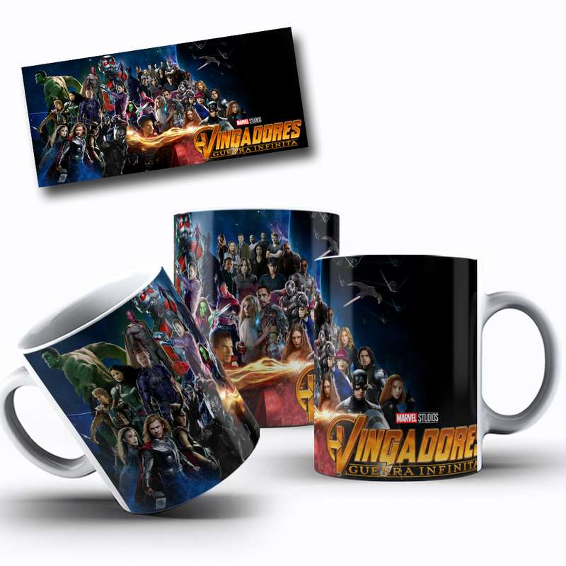 Arte Para Caneca Vingadores Guerra Infinita Cartoon 10