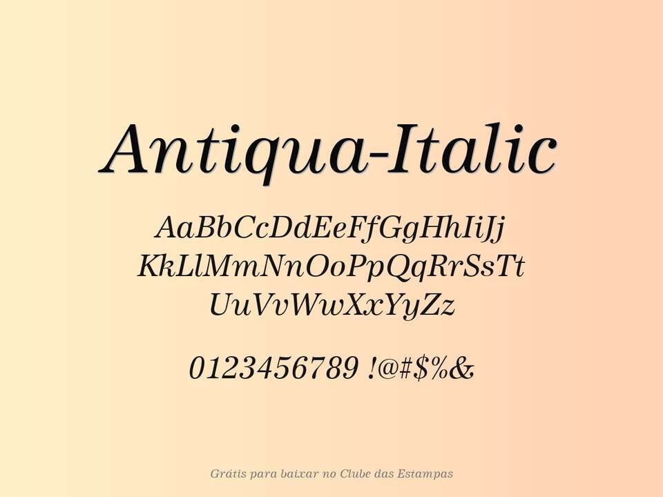 Fonte Antiqua Italic Grátis Para Baixar