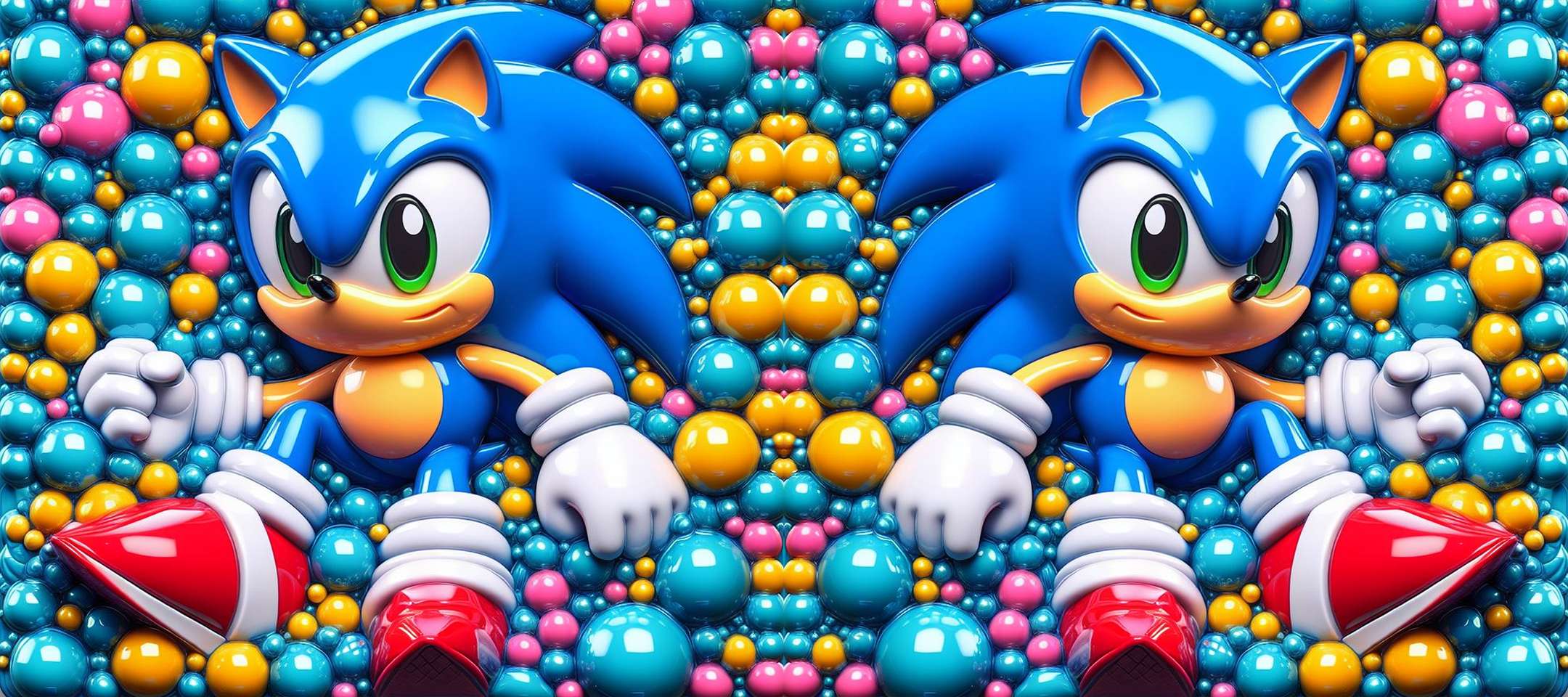 Sonic The Hedgehog Em Fundo De Bolhas Coloridas Desenho Animado Png Arte Para Caneca Grátis Pra Baix