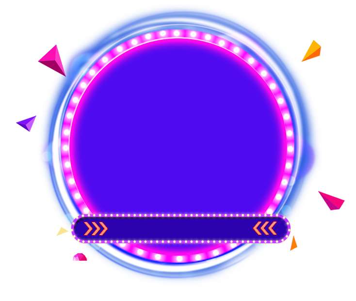 Moldura Circular Neon Roxa Design Gráfico Png Grátis Para Baixar