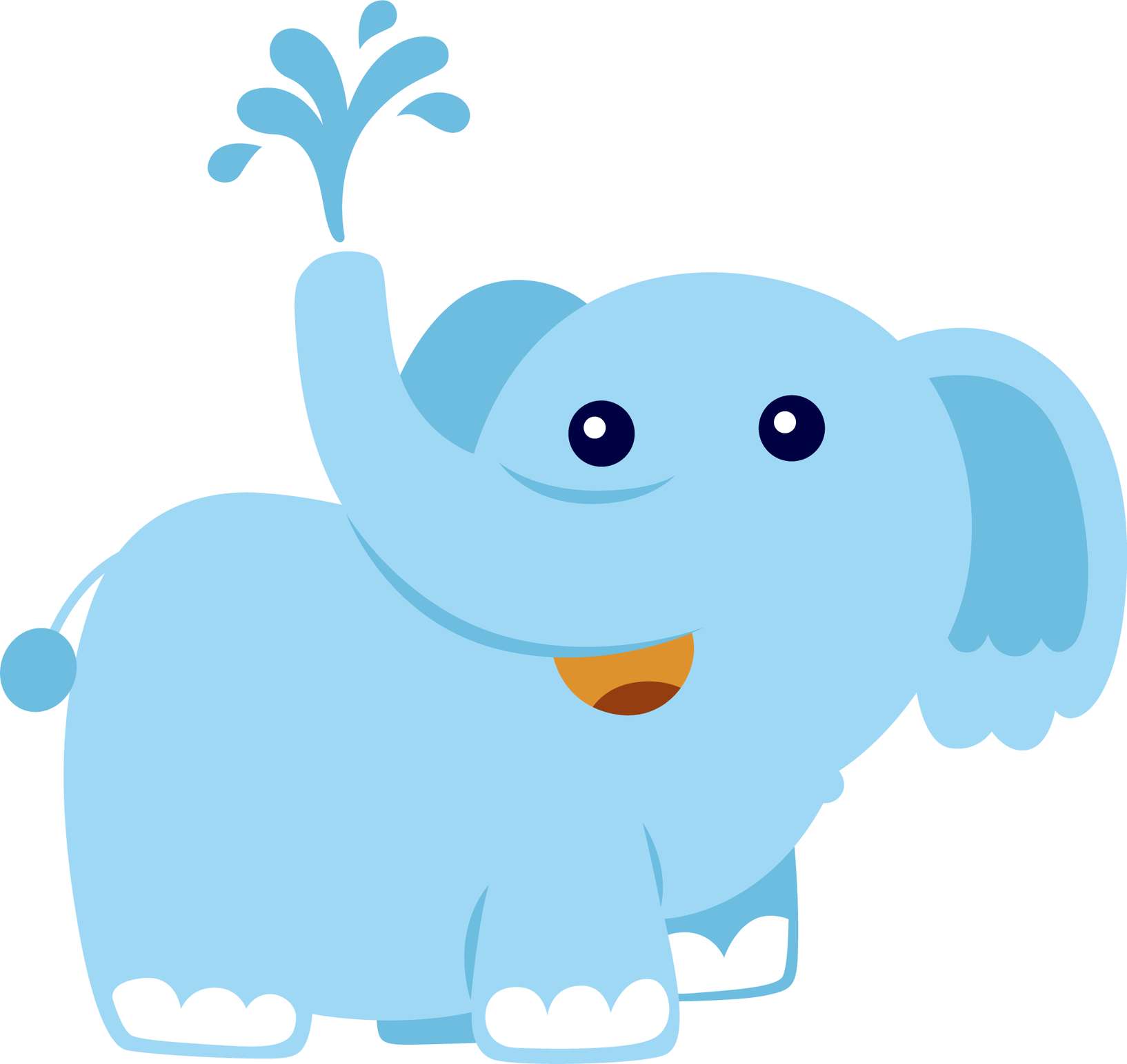 Elefante Azul Brincando Com Água Animais Png Grátis Para Baixar