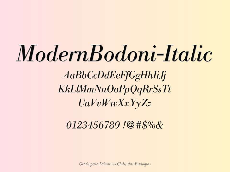 Fonte Modernbodoni Italic Grátis Para Baixar