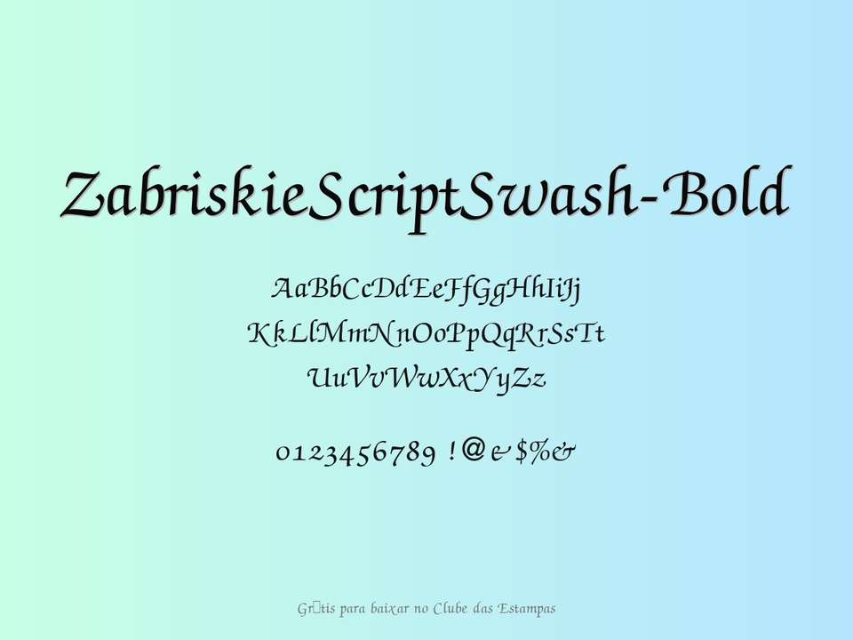 Fonte Zabriskiescriptswash Bold Grátis Para Baixar