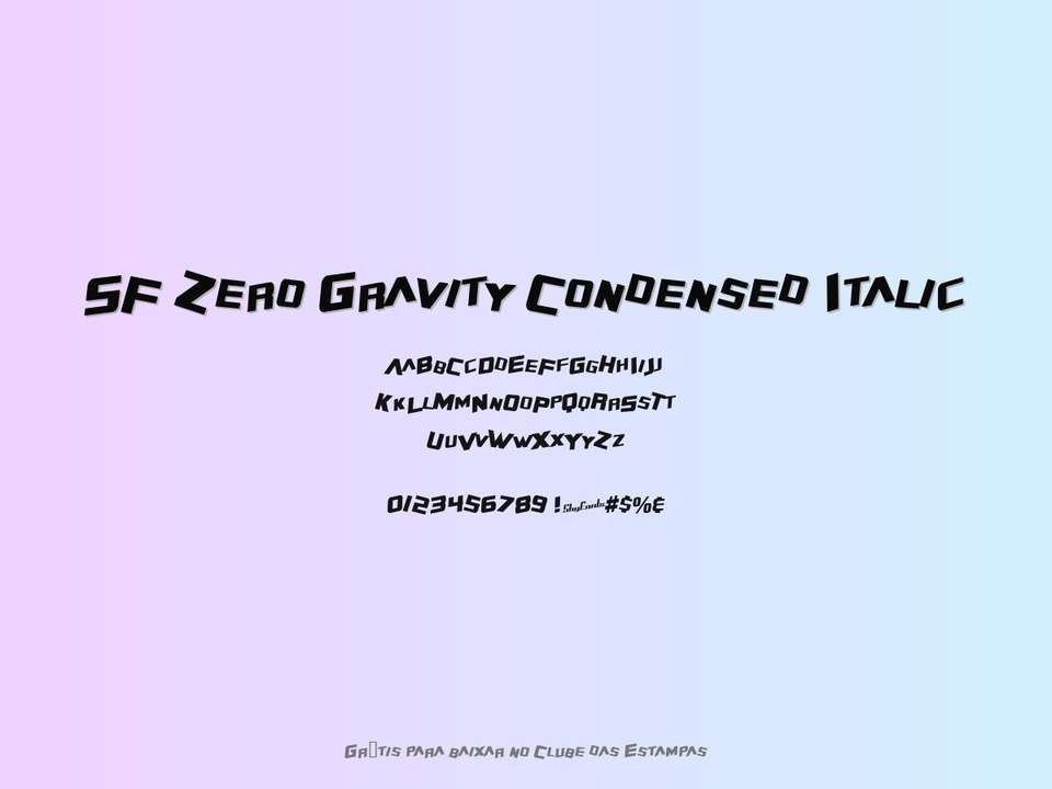 Fonte Sf Zero Gravity Condensed Italic Grátis Para Baixar