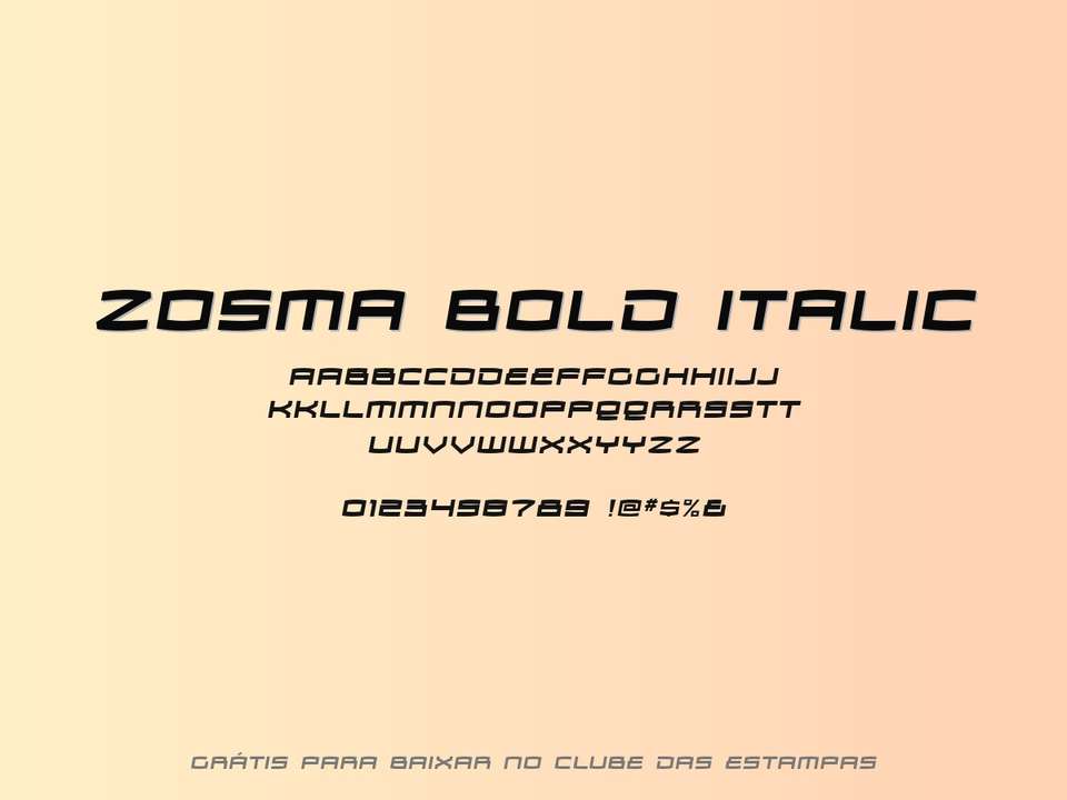 Fonte Zosma Bold Italic Grátis Para Baixar